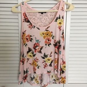 Pink Flowy Floral Tank Top